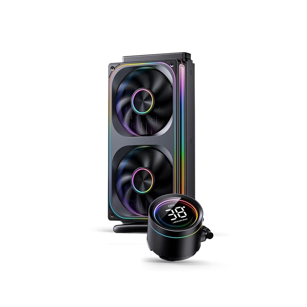TẢN NHIỆT NƯỚC AIO JONSBO TH-240 BLACK (ARGB - HIỂN THỊ NHIỆT ĐỘ) NEW