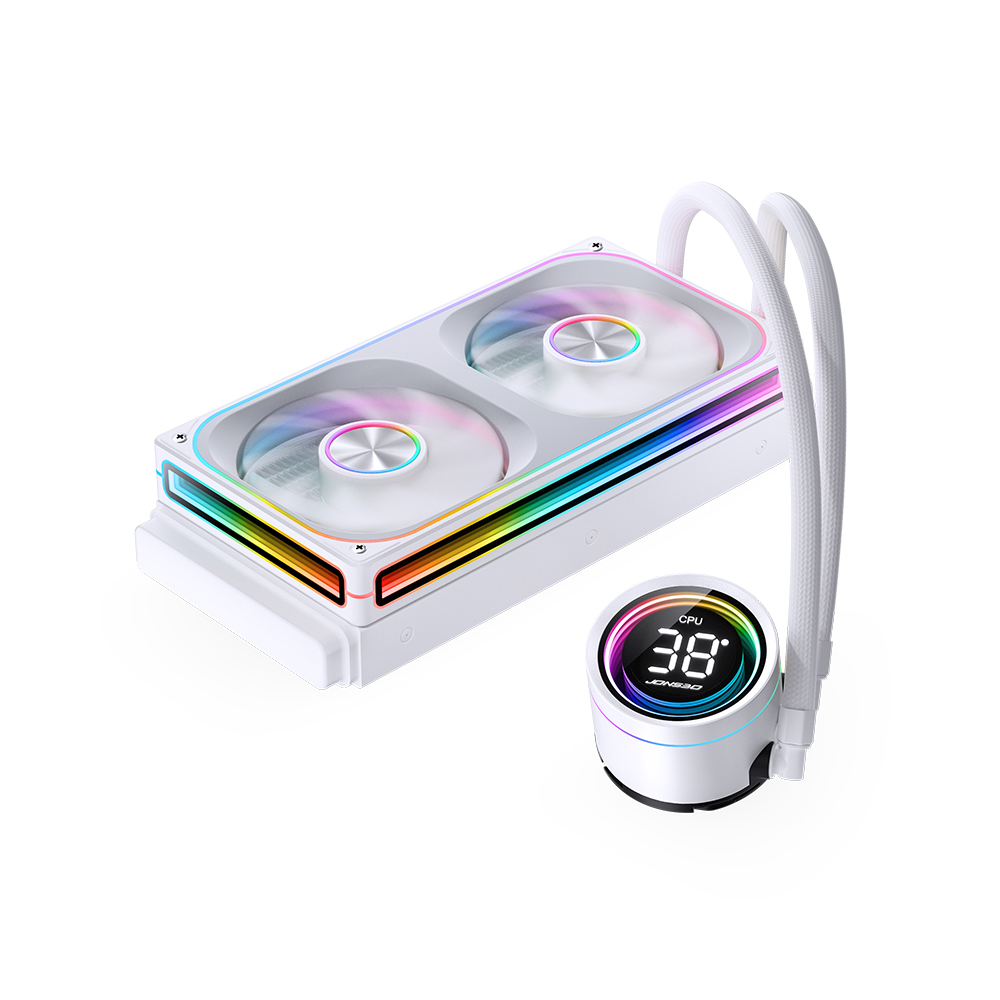 TẢN NHIỆT NƯỚC AIO JONSBO TH-240 WHITE (ARGB - HIỂN THỊ NHIỆT ĐỘ) NEW