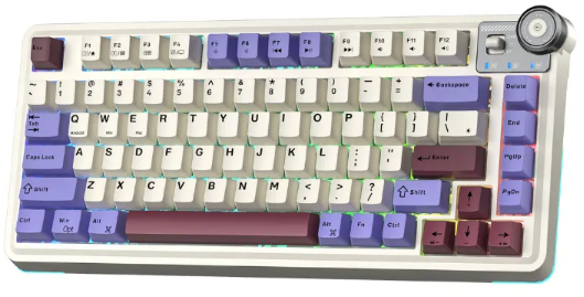 BÀN PHÍM CƠ AULA AU75 (TÍM BE ĐỎ) HOTSWAP - LED RGB - 3 Mode Kết Nối - NEW