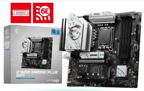MAINBOARD MSI B760M GAMING PLUS WIFI ( WiFi 6E / Bluetooth 5.3 / LGA1700 / m-ATX / 4xDDR5 )