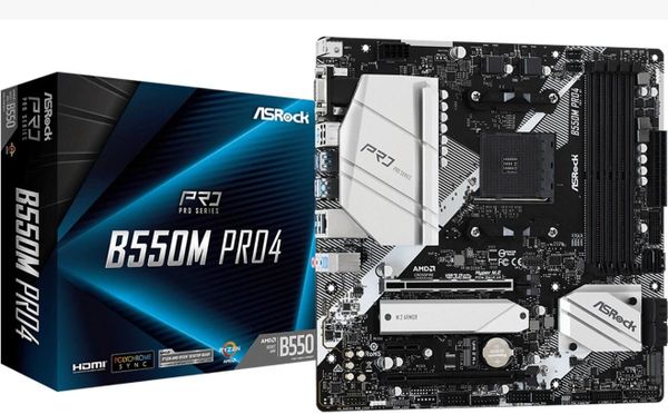 MAINBOARD ASRock B550M PRO4 ( AM4 / m-ATX / 4xDDR4 )