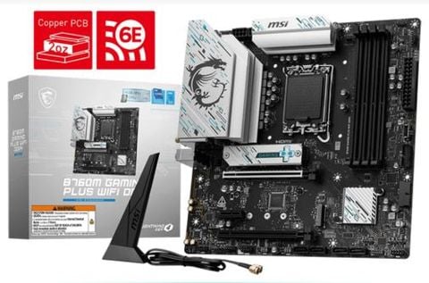 MAINBOARD MSI B760M GAMING PLUS WIFI DDR4 ( WiFi 6E / Bluetooth 5.3 / LGA1700 / m-ATX / 4xDDR4 )