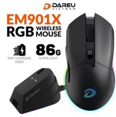 Chuột DareU EM901X RGB Superlight Wireless Black