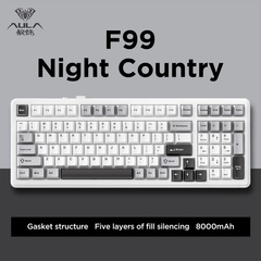 BÀN PHÍM CƠ AULA F99 (XÁM + TRẮNG) HOTSWAP - LED RGB - 3 Mode Kết Nối - NEW