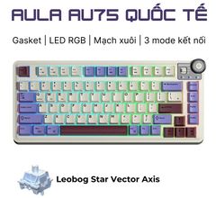 BÀN PHÍM CƠ AULA AU75 (TÍM BE ĐỎ) HOTSWAP - LED RGB - 3 Mode Kết Nối - NEW