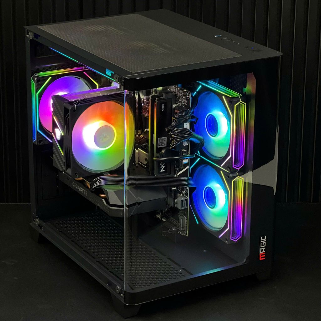 CASE MAGIC GM-02 CURVED M-ATX (BLACK) - CHƯA KÈM FAN