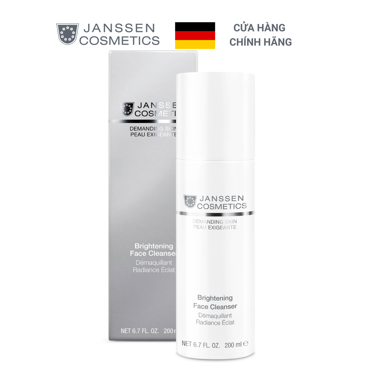 Sữa rửa mặt sáng da, chống lão hoá - Janssen Cosmetics Brightening Face Cleanser 200ml