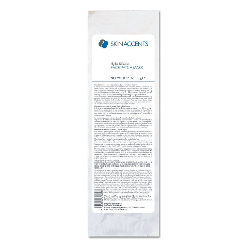  Giải pháp giúp da căng mọng (giữ ẩm cho da) - Inspira Face Patch Mask "Hydra solution" 