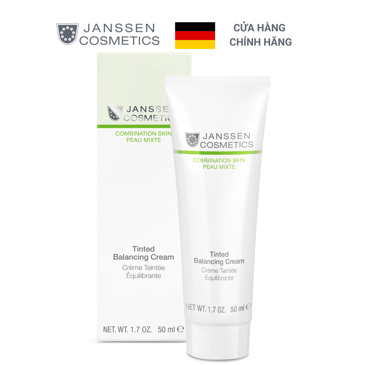  Kem dưỡng da và che khuyết điểm da hỗn hợp - Janssen Cosmetics Tinted Balancing Cream 50ml 