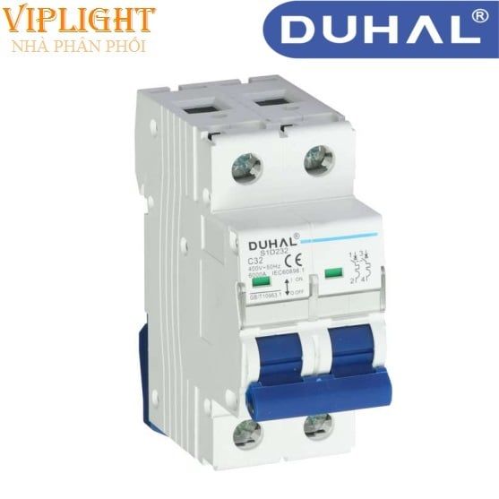 CẦU DAO TỰ ĐỘNG MCB 2 PHA 10A/6kA DUHAL S1D210 (CB 2P 10A)
