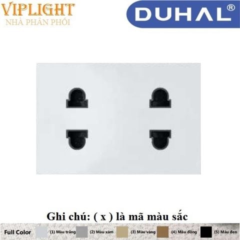  Ổ CẮM ĐÔI 2 CHẤU SIZE L 16A DUHAL SxB232 Màu xám, vàng, đồng, đen - DÒNG MOON K 