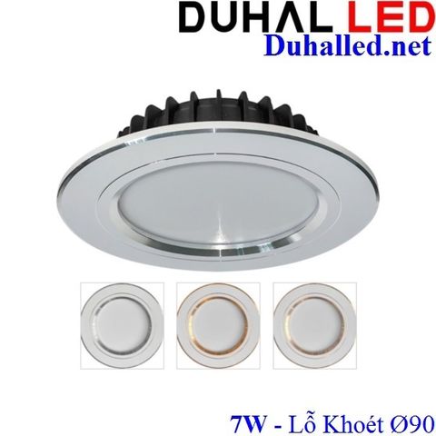  ĐÈN DOWNLIGHT ÂM TRẦN VIỀN XI LED ĐỔI MÀU 7W DUHAL KFX30719 - LỖ KHOÉT 90 