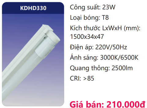  BỘ BÓNG ĐÈN TUÝP 1M5 LED 23W DUHAL KDHD330 