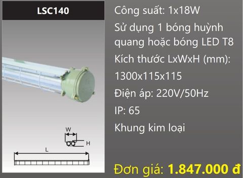  BỘ ĐÈN CHỐNG CHÁY NỔ 18W DUHAL LSC140 