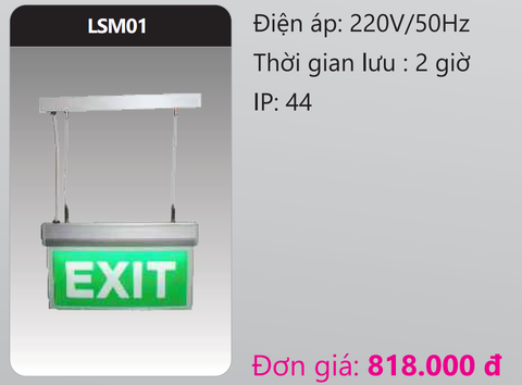  BỘ ĐÈN TREO EXIT THOÁT HIỂM DUHAL LSM01 