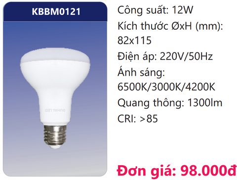  BÓNG LED ĐỔI MÀU 12W DUHAL KBBM0121 