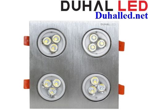  ĐÈN ÂM TRẦN MẶT VUÔNG LED CHIẾU ĐIỂM 12W (4 BÓNG x 3W) DUHAL SDFC204 