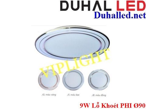  ĐÈN ÂM TRẦN SIÊU MỎNG VIỀN MÀU LED 9W DUHAL KDGT6072 (LỖ KHOÉT 90) 