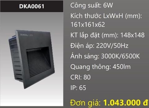  ĐÈN ÂM TƯỜNG LED 6W DUHAL DKA0061 