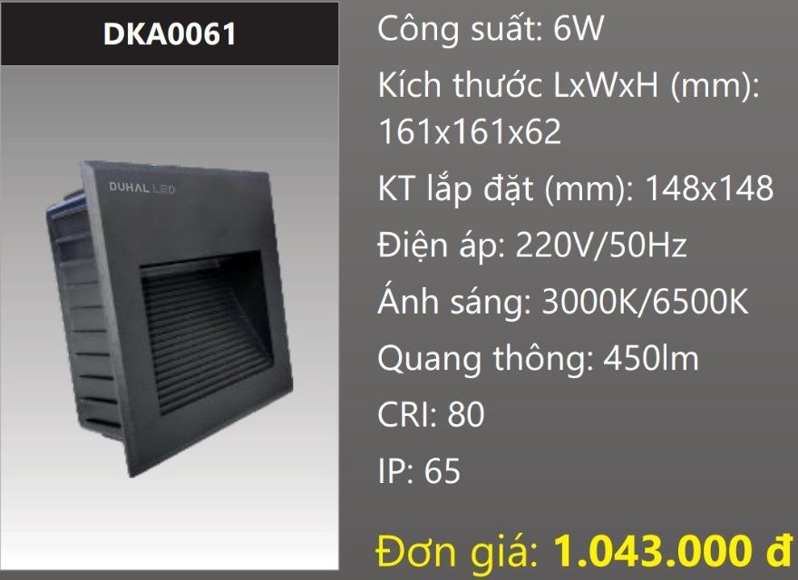 ĐÈN ÂM TƯỜNG LED 6W DUHAL DKA0061