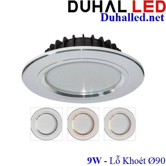 ĐÈN DOWNLIGHT ÂM TRẦN VIỀN XI LED 9W DUHAL KFX3072 - LỖ KHOÉT 90