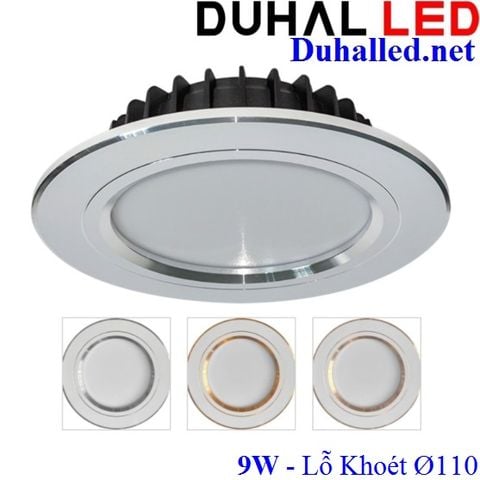  ĐÈN DOWNLIGHT ÂM TRẦN VIỀN XI LED 9W DUHAL KFX3091 - LỖ KHOÉT 110 