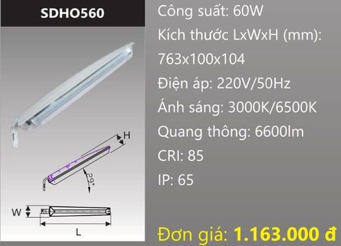  ĐÈN ĐƯỜNG NỘI BỘ LED 60W DUHAL SDHO560 