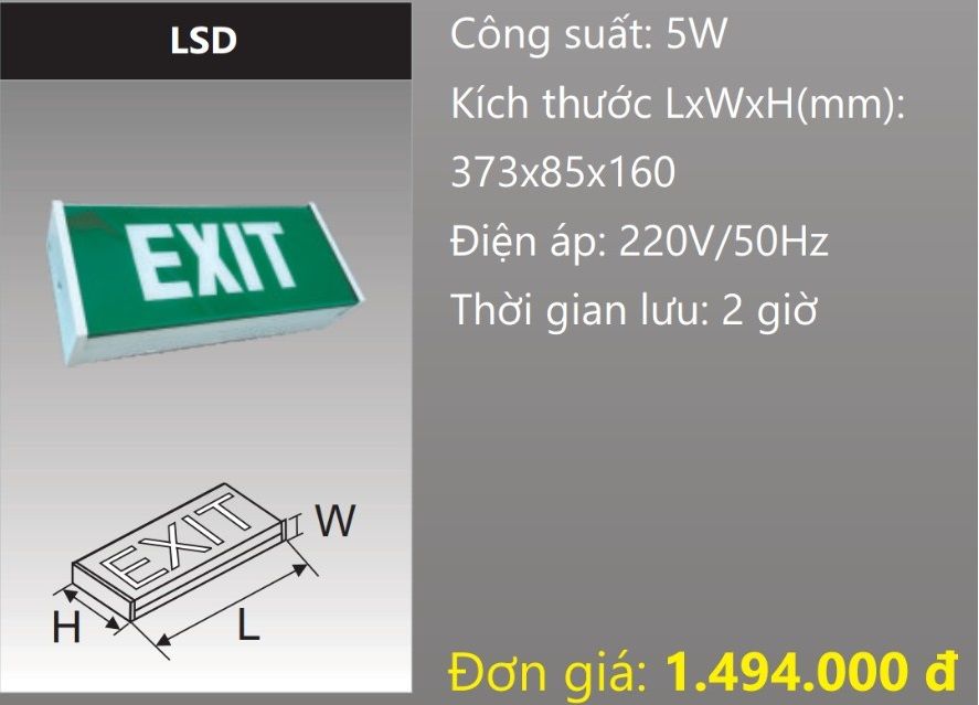 ĐÈN EXIT THOÁT HIỂM  DUHAL LSD