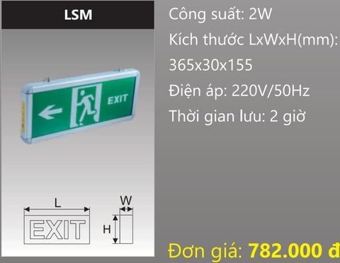  ĐÈN EXIT THOÁT HIỂM LED 2W DUHAL LSM 