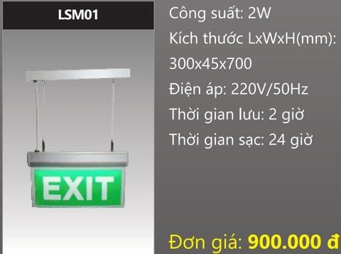  ĐÈN EXIT TREO THẢ CHỈ HƯỚNG THOÁT HIỂM LED 2W DUHAL LSM01 