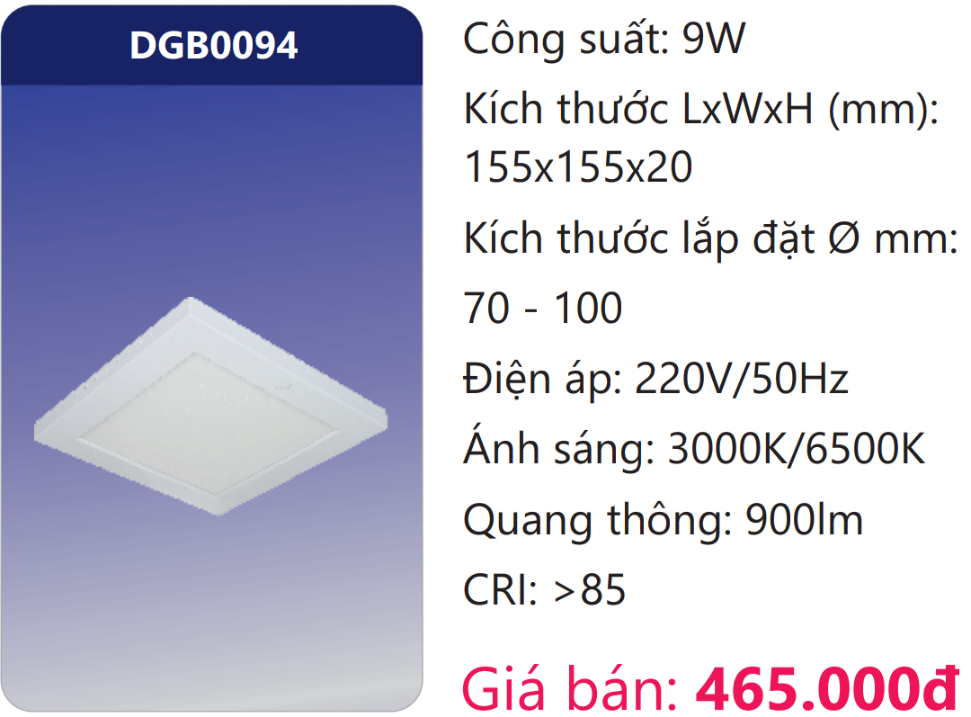 ĐÈN GẮN NỔI CẢM BIẾN LED 9W DUHAL DGB0094