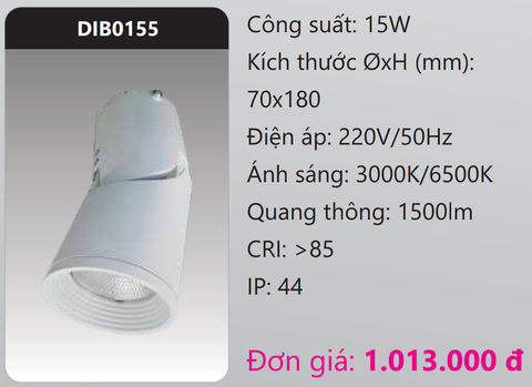  ĐÈN GẮN NỔI CHIẾU ĐIỂM TRANG TRÍ LED 15W DUHAL DIB0155 