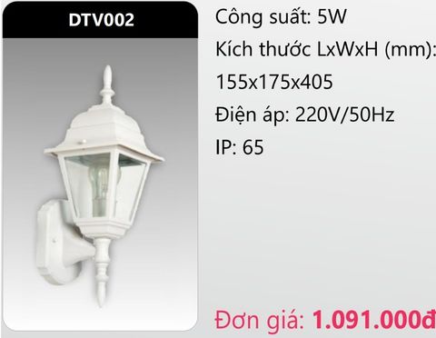  ĐÈN GẮN VÁCH TƯỜNG TRANG TRÍ DUHAL DTV002 