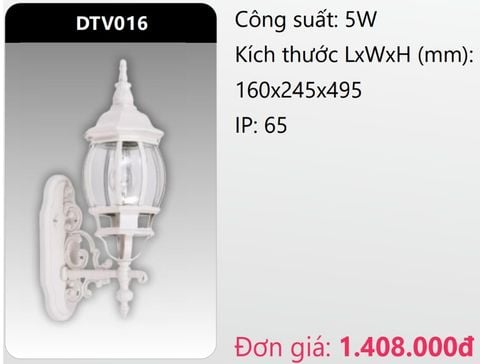  ĐÈN GẮN VÁCH TƯỜNG TRANG TRÍ DUHAL DTV016 