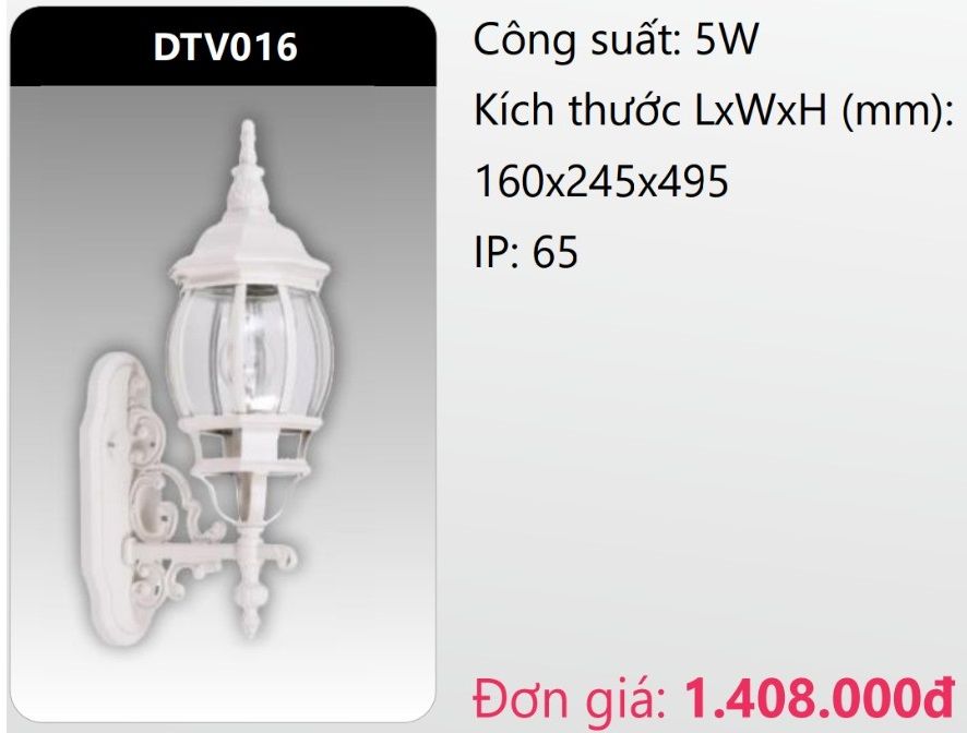 ĐÈN GẮN VÁCH TƯỜNG TRANG TRÍ DUHAL DTV016