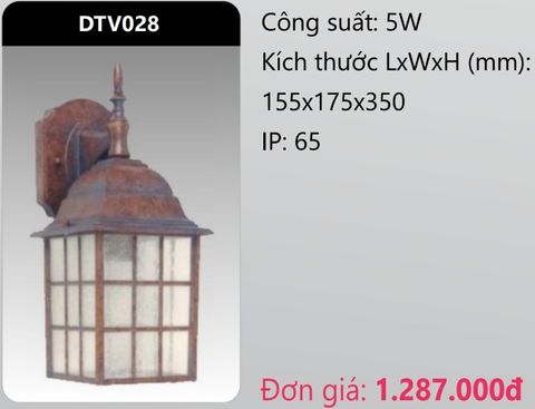  ĐÈN GẮN VÁCH TƯỜNG TRANG TRÍ DUHAL DTV028 