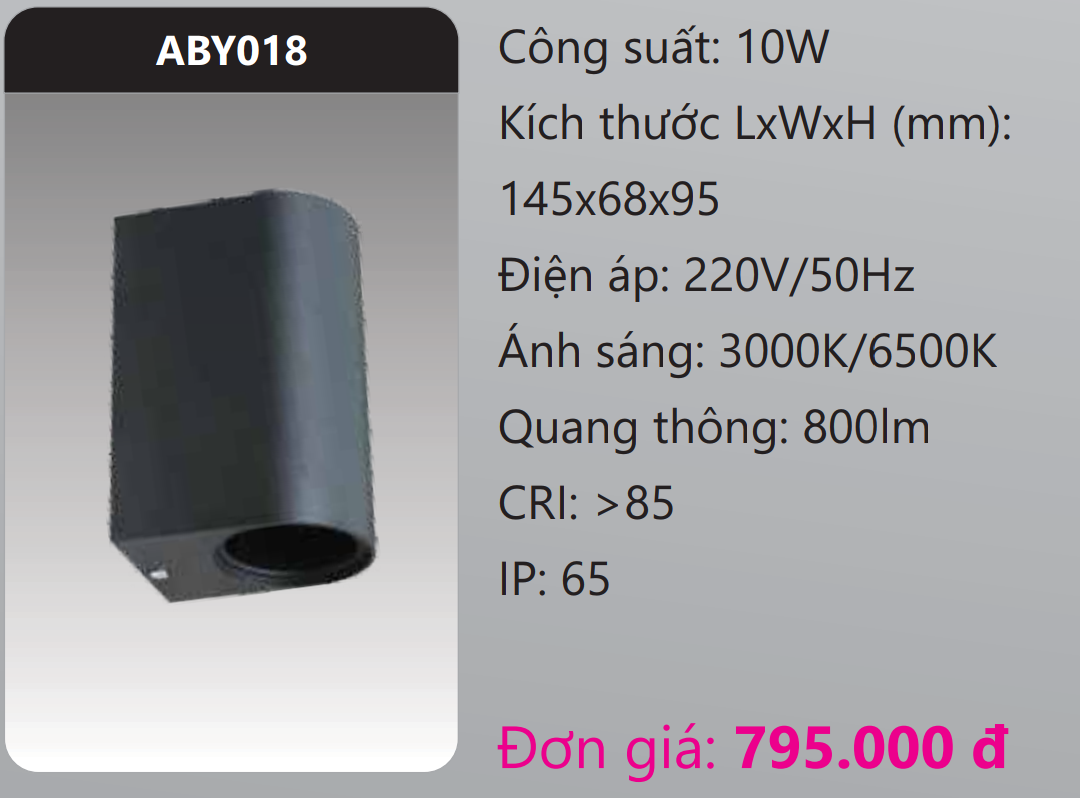 ĐÈN GẮN VÁCH TƯỜNG TRANG TRÍ LED 10W DUHAL ABY018