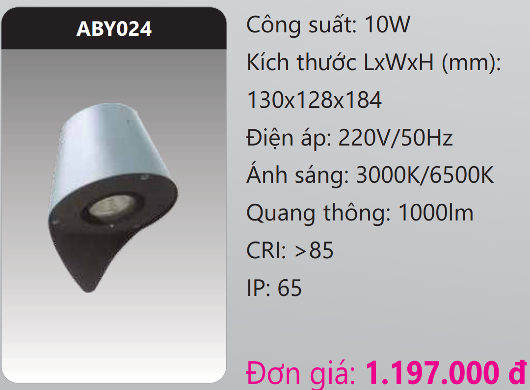 ĐÈN GẮN VÁCH TƯỜNG TRANG TRÍ LED 10W DUHAL ABY024