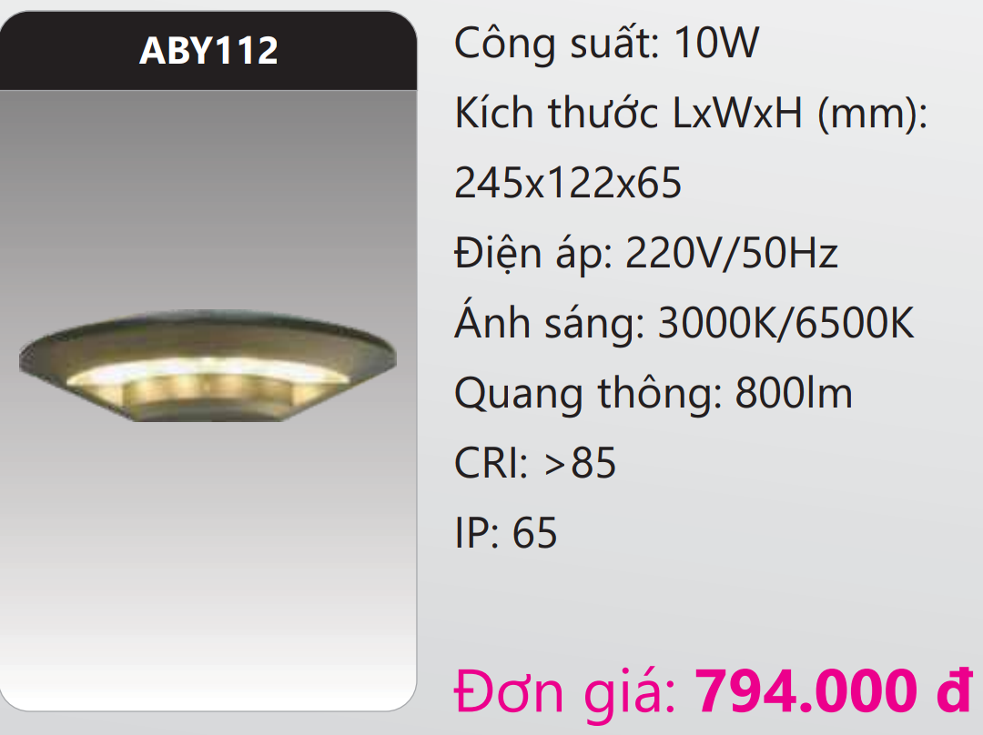 ĐÈN GẮN VÁCH TƯỜNG TRANG TRÍ LED 10W DUHAL ABY112