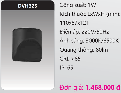  ĐÈN GẮN VÁCH TƯỜNG TRANG TRÍ LED 1W DUHAL DVH325 