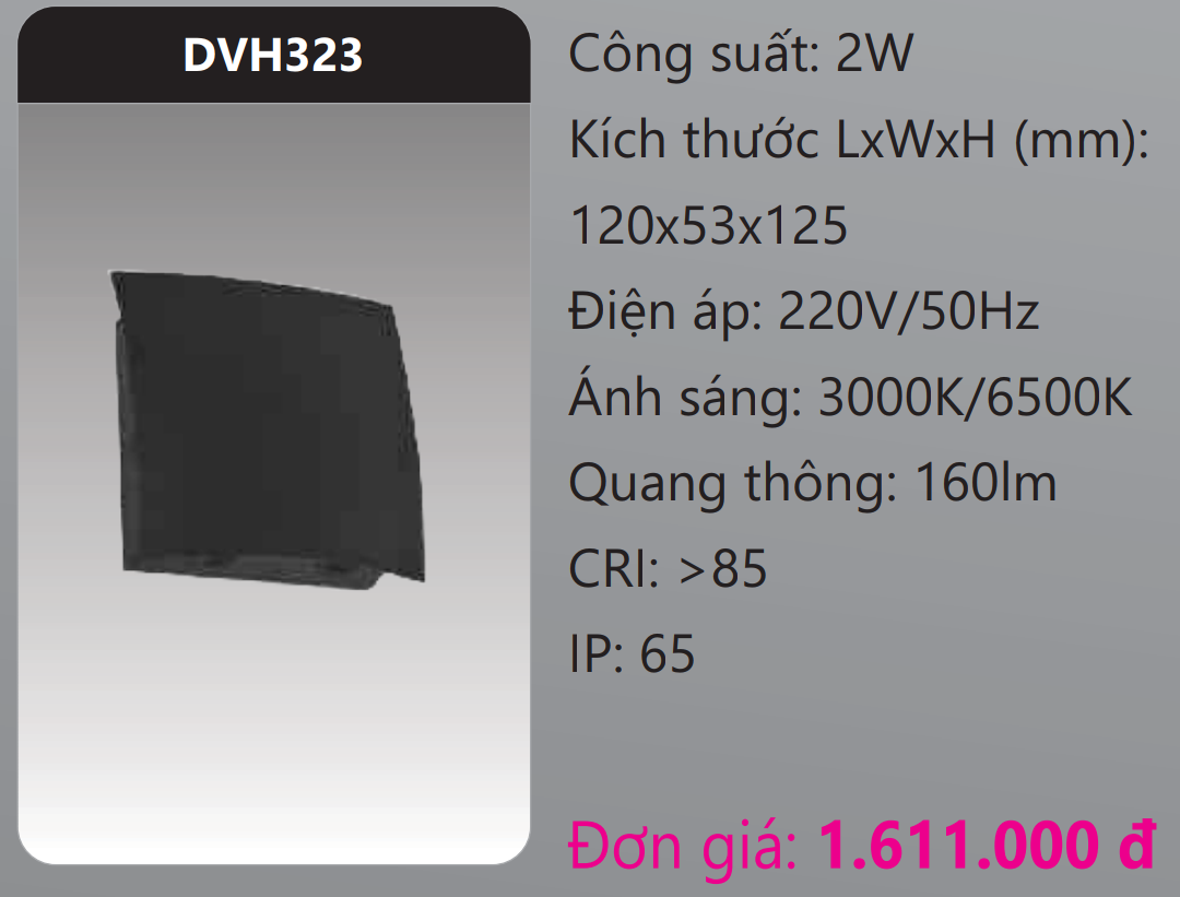 ĐÈN GẮN VÁCH TƯỜNG TRANG TRÍ LED 2W DUHAL DVH323