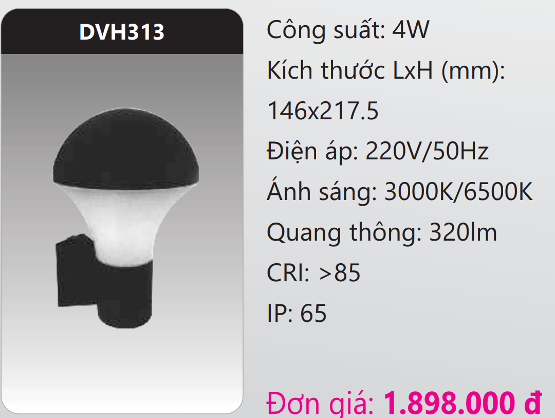 ĐÈN GẮN VÁCH TƯỜNG TRANG TRÍ LED 4W DUHAL DVH313