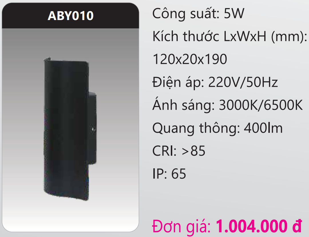 ĐÈN GẮN VÁCH TƯỜNG TRANG TRÍ LED 5W DUHAL ABY010