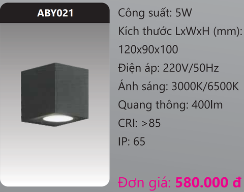  ĐÈN GẮN VÁCH TƯỜNG TRANG TRÍ LED 5W DUHAL ABY021 