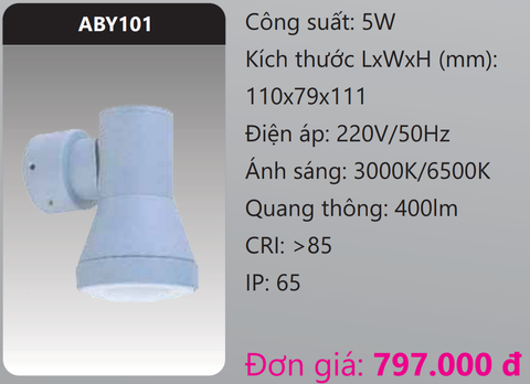  ĐÈN GẮN VÁCH TƯỜNG TRANG TRÍ LED 5W DUHAL ABY101 