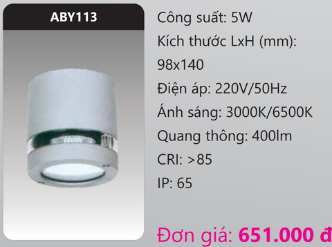  ĐÈN GẮN VÁCH TƯỜNG TRANG TRÍ LED 5W DUHAL ABY113 