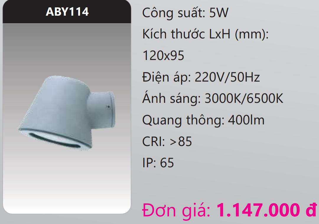 ĐÈN GẮN VÁCH TƯỜNG TRANG TRÍ LED 5W DUHAL ABY114