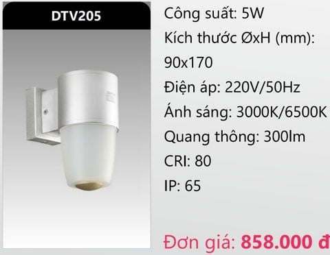  ĐÈN GẮN VÁCH TƯỜNG TRANG TRÍ LED 5W DUHAL DTV205 