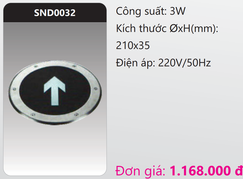  ĐÈN LED ÂM SÀN CHỈ HƯỚNG THOÁT HIỂM 3W DUHAL SND0032 