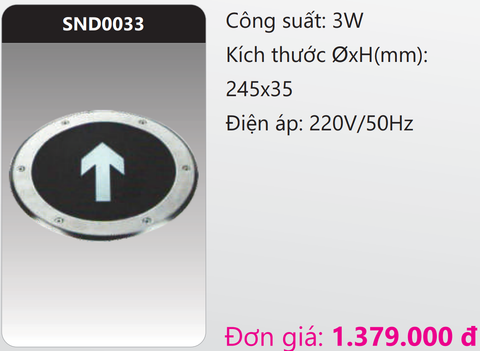  ĐÈN LED ÂM SÀN CHỈ HƯỚNG THOÁT HIỂM 3W DUHAL SND0033 